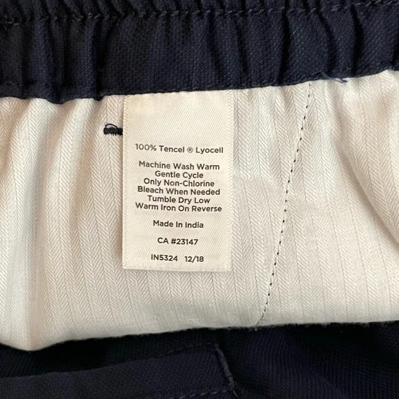 Talbots | Easy Drawstring Tencel Pants Pull On Slash Pockets Navy-Like New - Picture 7 of 7